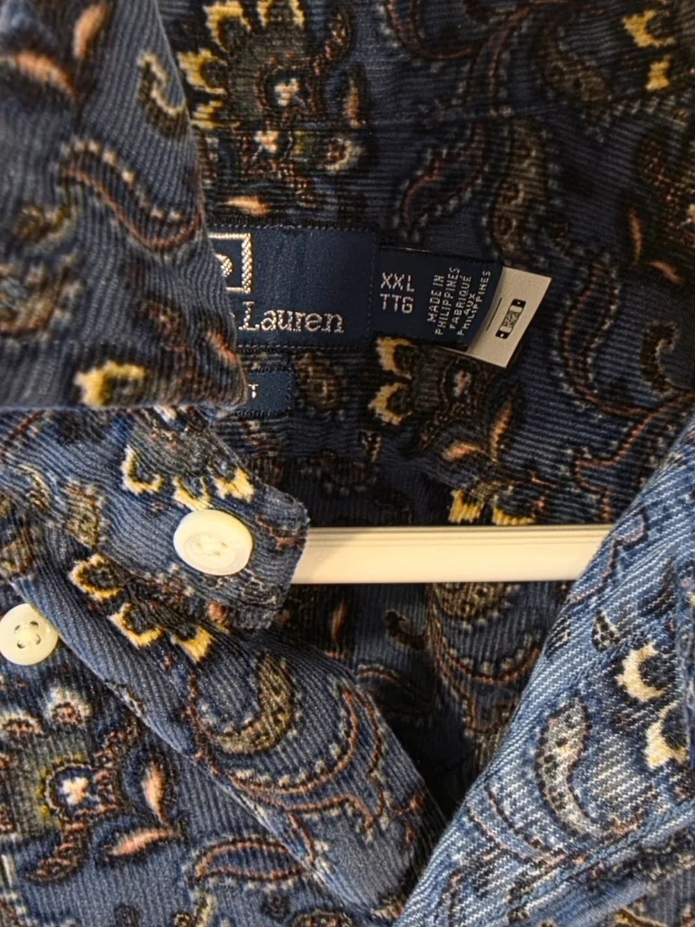 Ralph Lauren POLO Blue Paisley Button-Up Shirt xxl